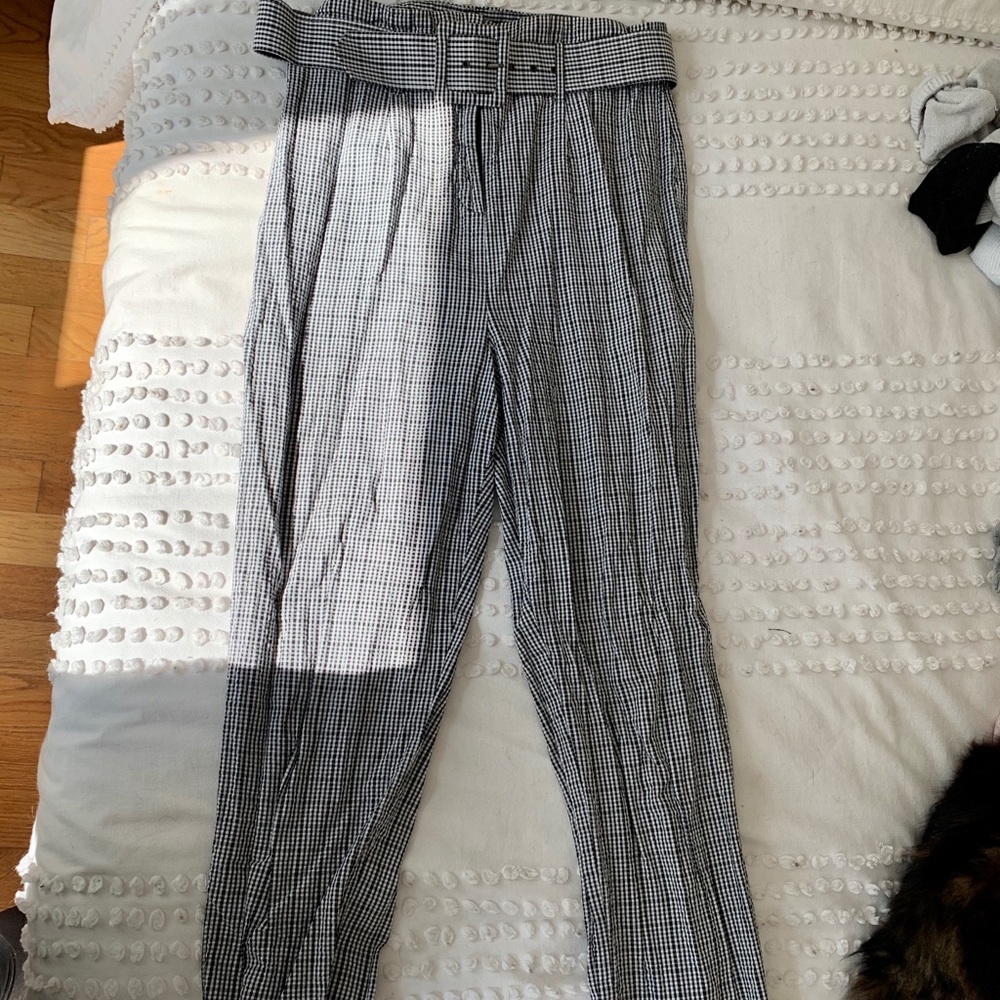 Belted high waisted pants